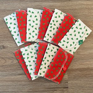 Porta-cartão de presente de Natal feito à mão, tecido reutilizável, envelope de cartão de presente de Natal, porta-cartão de presente de Natal, porta-cartão de presente do professor