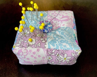 Handmade, Hand Pieced Fabric Pin Cushion