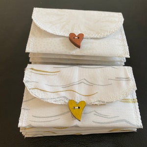 Hecho a mano, Soporte de tarjeta de regalo de tela reutilizable, Sobre de tarjeta de regalo, Billetera para tarjeta de regalo, Soporte para tarjeta de regalo del maestro, Billetera simple