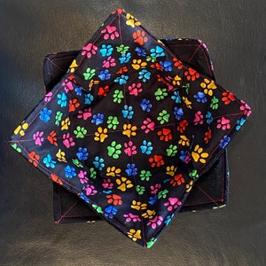 Microwave Bowl Cozy Set of 2 - Soup Bowl Cozy, Hot Bowl Holder, Bowl Cozy Set, Microwave Bowl Holder Reversible  - Pet Fabric