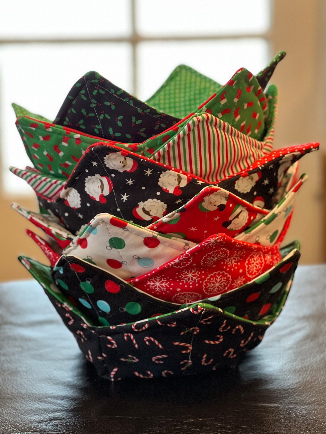 Microwave Bowl Holder, Cotton Fabric Hot Pads, Reusable Bowl Holder, Gift  for Mom, Nursing Home, Housewarming, Hostess Gift, Secret Santa 