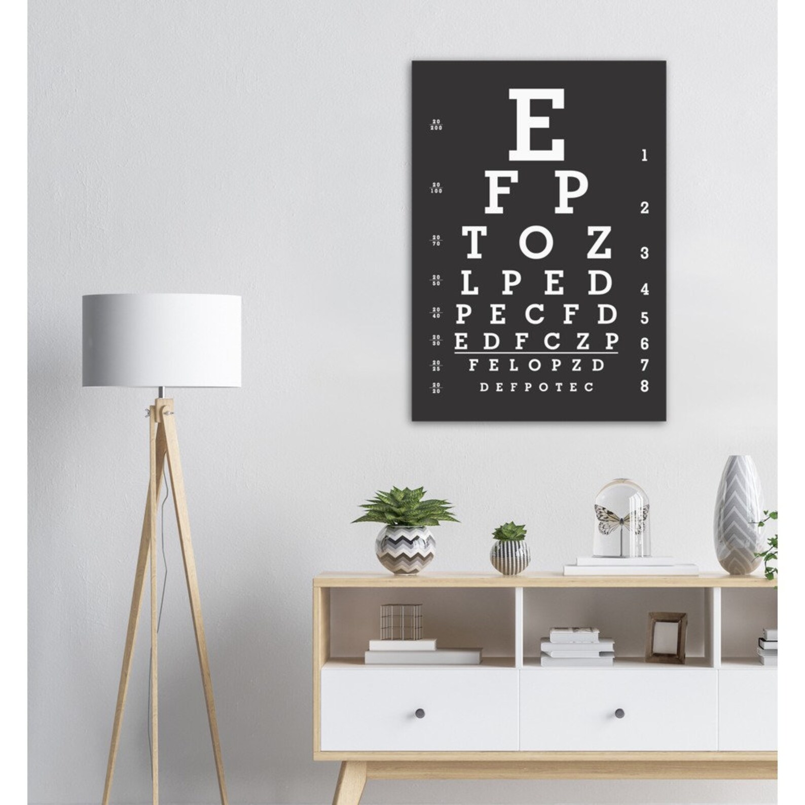 Printed Eye Chart Poster Poster Eye Chart Wall Art Black Etsy Eye Chart Wall Art