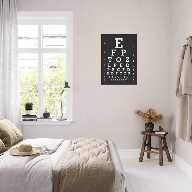 Printed Eye Chart Poster Poster Eye Chart Wall Art Black Etsy