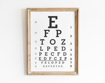 snellen eye chart etsy australia
