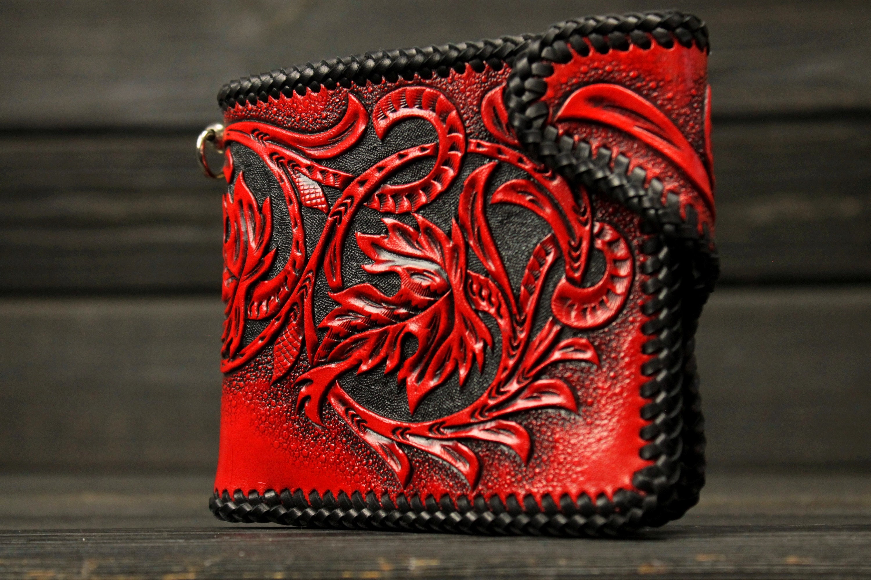 Cartera de cuero rojo para mujer Sheridan Bolso de cuero rojo hecho a mano para mujer Cartera plegable releather hecha a mano para mujer Sheridan Billetera clasica Etsy Espana