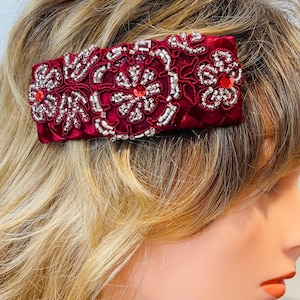 Gorgeous Burgundy Decorative Barrett.Hair Barrette, Barrette