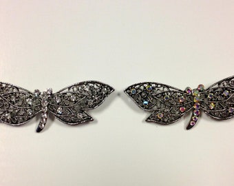 Antique Butterfly Brooch, Made in Czech Republic. Crystal AB, Crystal,Costume Jewelry. Sold individually.