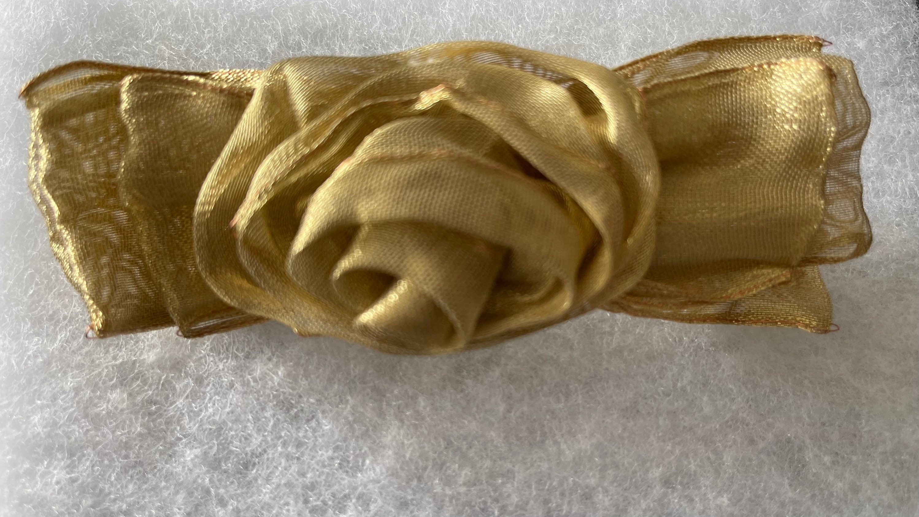 Vintage French Hair Jewelry Gold Jeweled Barrette Made in France High Quality Vintage Gold French Hair Barrette. Made in France. Sold  main image 3