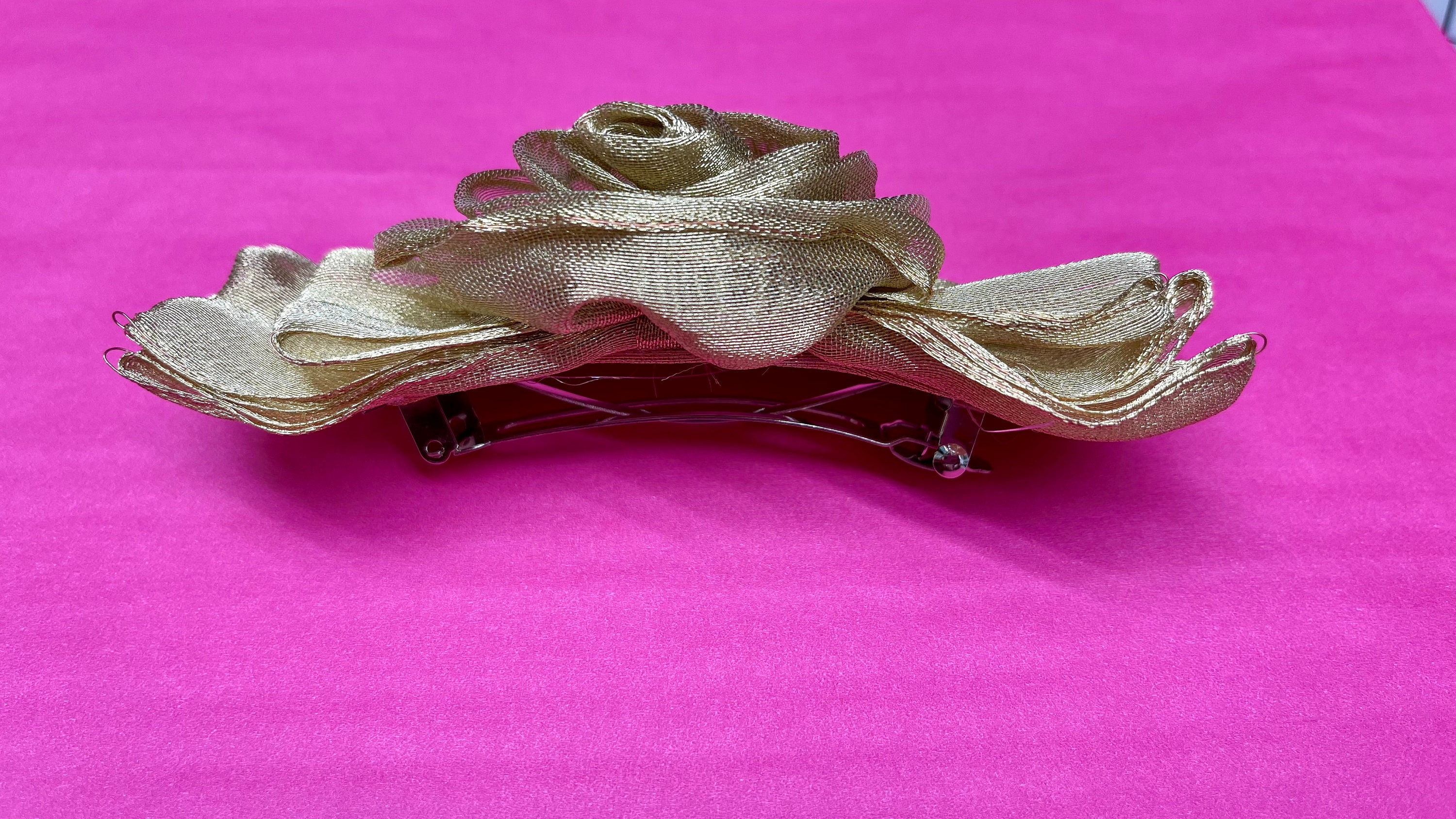 Vintage French Hair Jewelry Gold Jeweled Barrette Made in France High Quality Vintage Gold French Hair Barrette. Made in France. Sold  main image 2