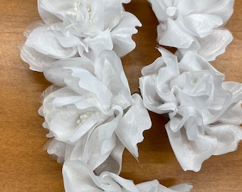 White Pearl Flower Bridal Hair Pin, Corsage, or Brooch