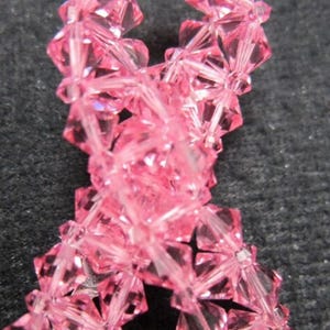 Pink Crystal Breast Cancer Awareness Necklace. cancer pin ,cancer survivor, Breast Cancer,  support Cancer, cancer awareness.