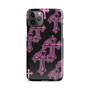Pink Cross iPhone Case - Cross Phone Case - Aesthetic Phone Case