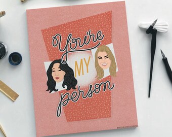 Grey's anatomie digitale print | DIGITALE vriendschapsprint | Galentine's Day afdrukken| 8x10 digitale afdruk | Grijs en Yang | BFF | Valentijnsdag