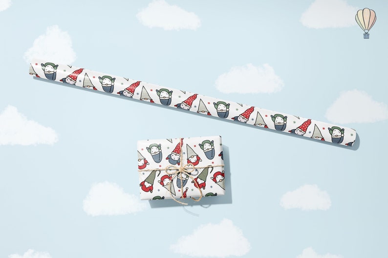 Gonks Cute Gnome Wrapping Paper Bespoke Paper Original Etsy