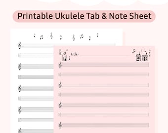 Ukulele Tab & Notesheet Printable