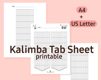 17 Key Kalimba Tab Blank Sheet Music Printable