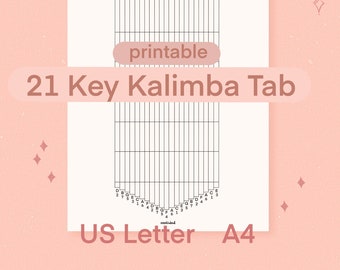 21 Key Kalimba Tab Blank Sheet Music Printable