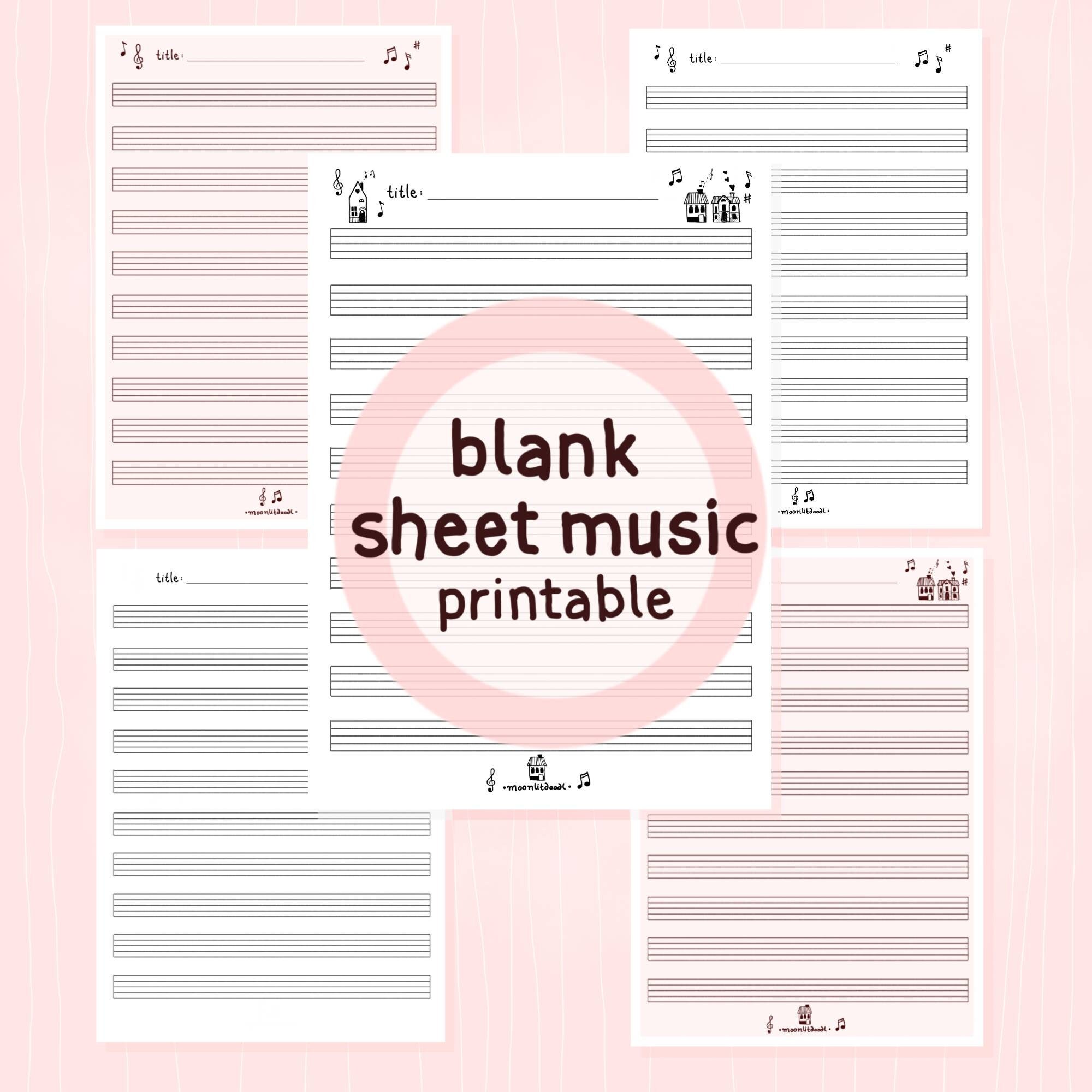 Blank Sheet Music Printable | Etsy