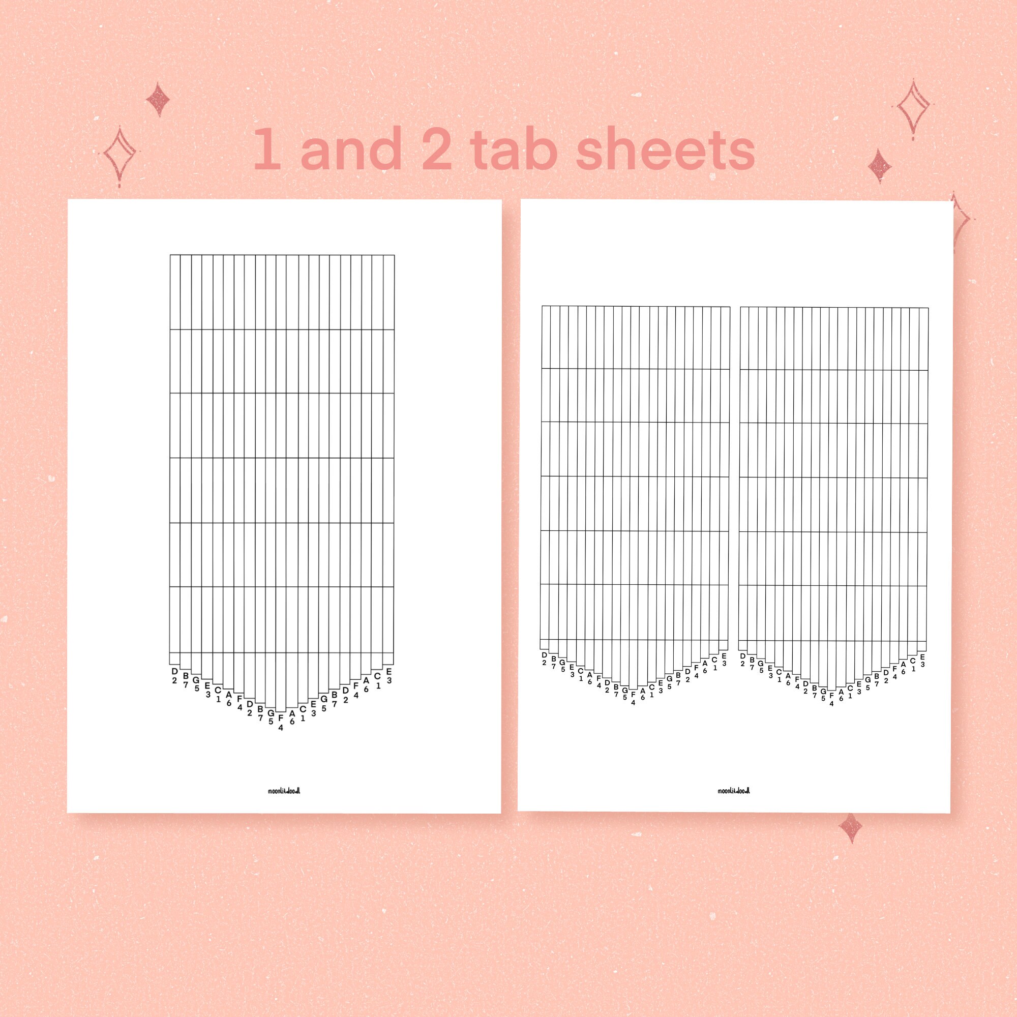21 Key Kalimba Tab Blank Sheet Music Printable - Etsy