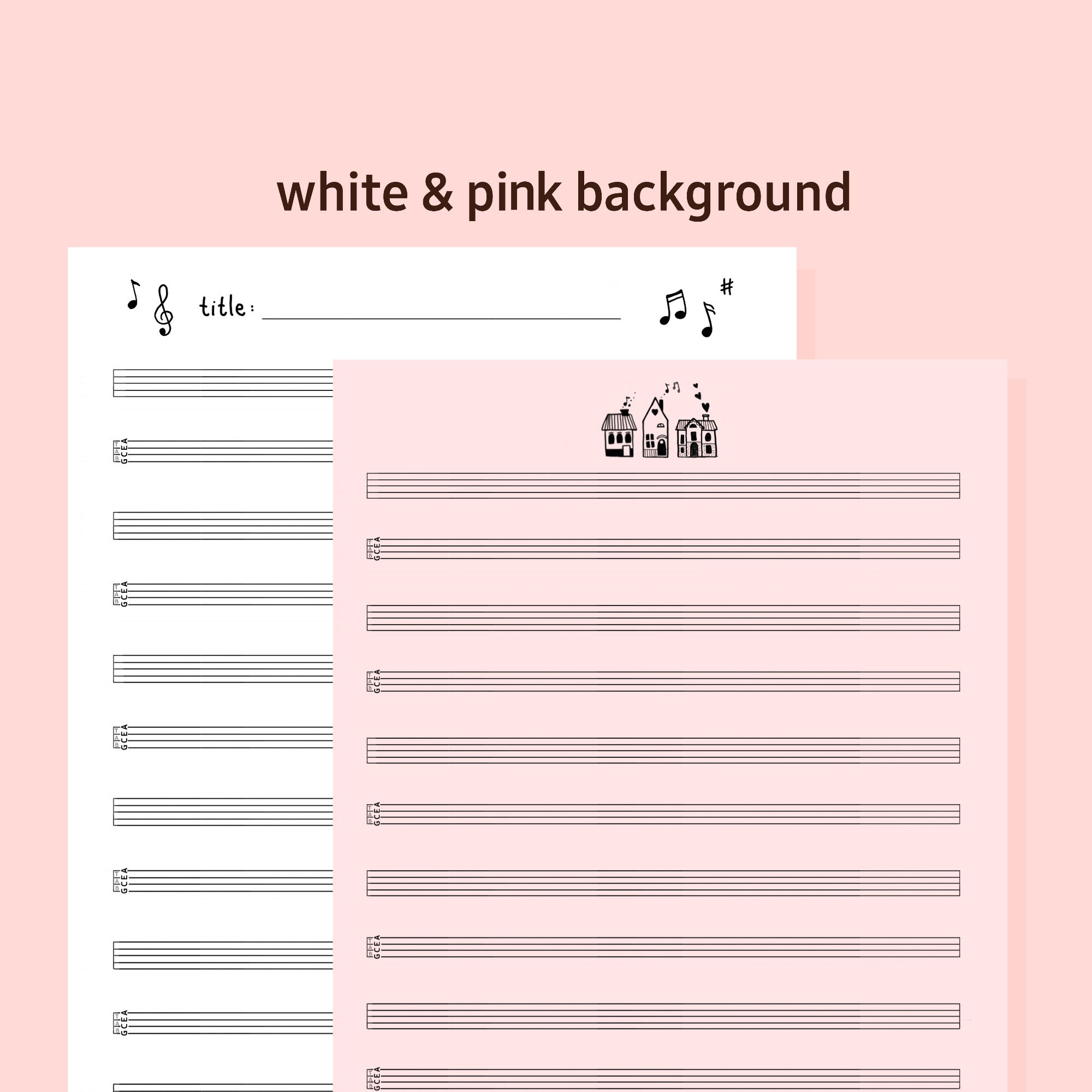 Ukulele Tab &amp; Note Sheet Printable - Etsy