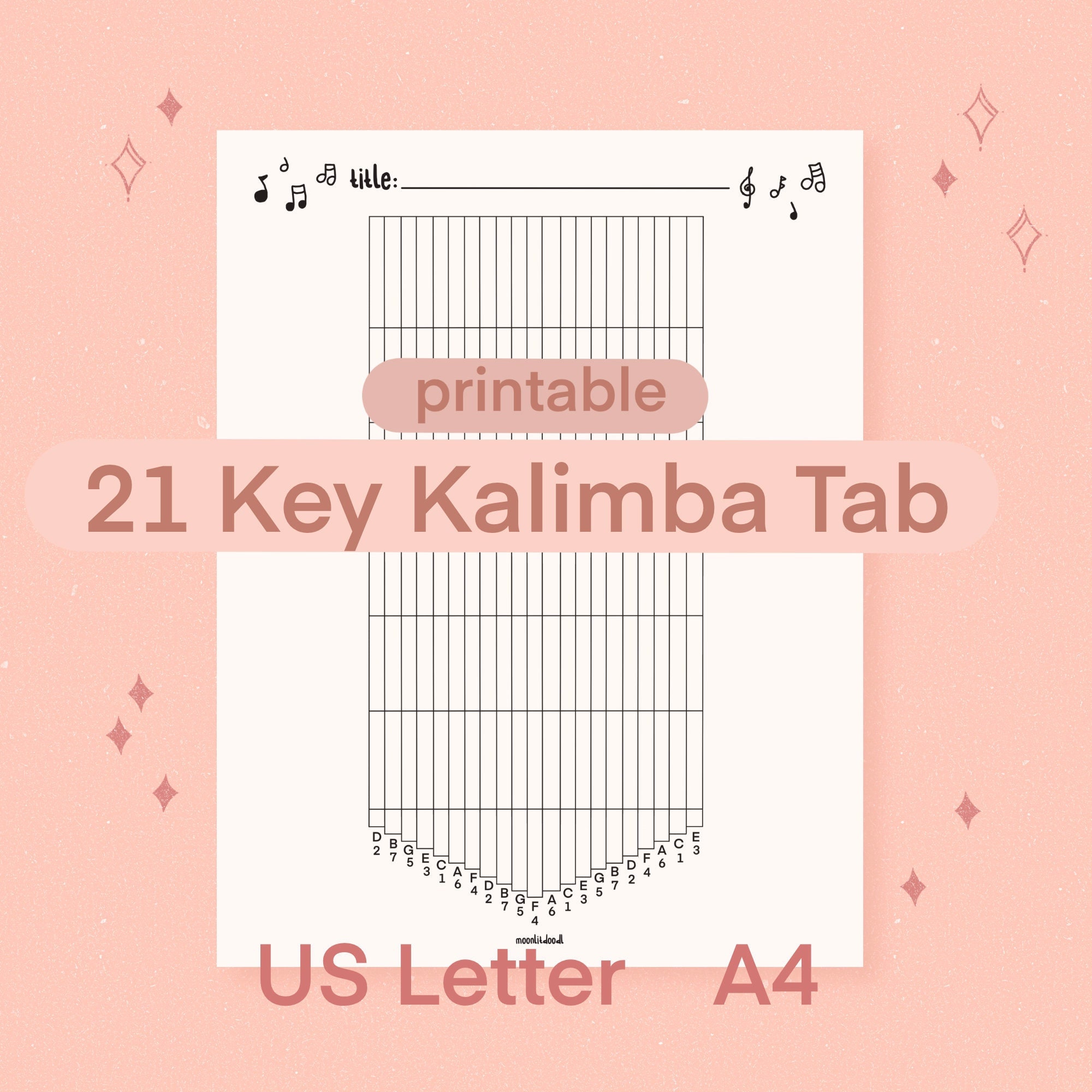 21 Kalimba Tab Sheet Music Printable - Etsy