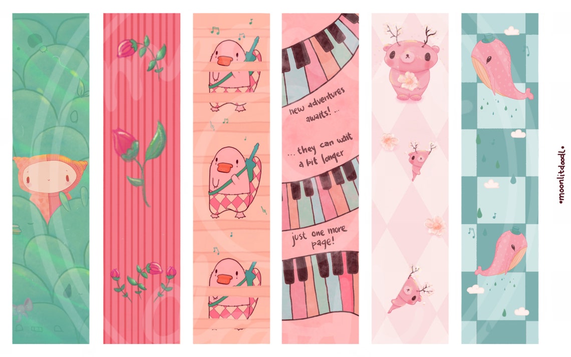 Cute Printable Bookmarks Digital download Printables Etsy