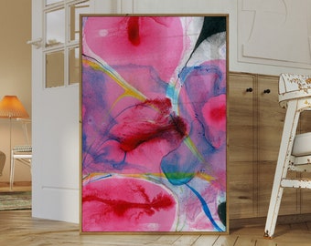 Pink Marble Poster, Bright Wall Art, Abstract Decor