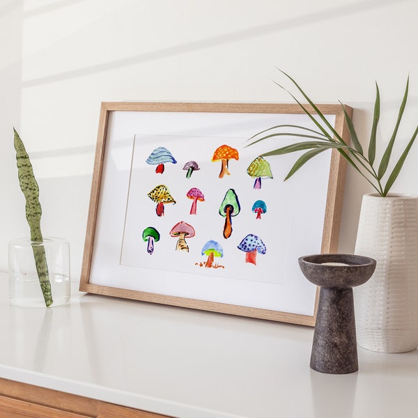 Mushroom Painting Etsy