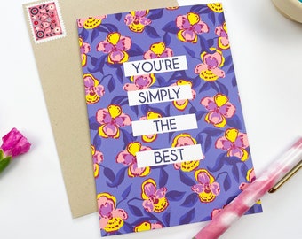 The Best Blank Card, Teachers, Mother's Day, Floral Note Card