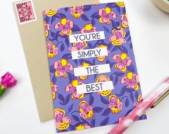 Pansy Floral Watercolor Card, Simply The Note Card