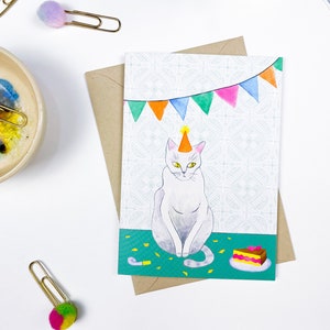 Birthday Cat Card: Blank Note Card with Envelope