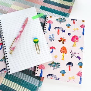 Mushroom Journal, Half Letter Spiral Notebook