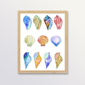 Seashell Painting, Beach House Art, Beach Art
