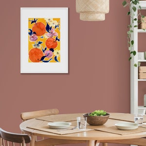 Oranges On Yellow, Orange Blossom Citrus Art Print Kitchen image 7