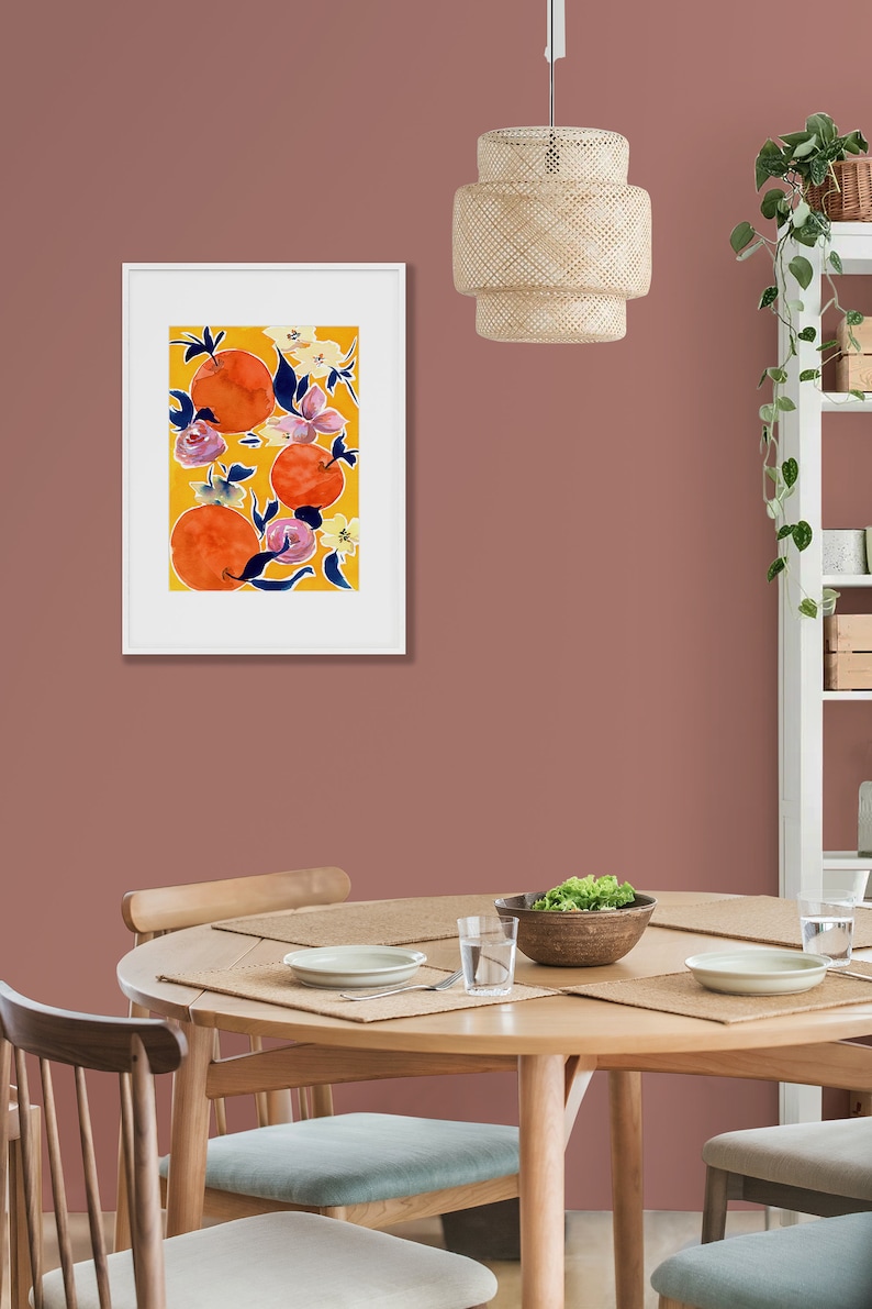 Oranges On Yellow, Orange Blossom Citrus Art Print Kitchen image 7