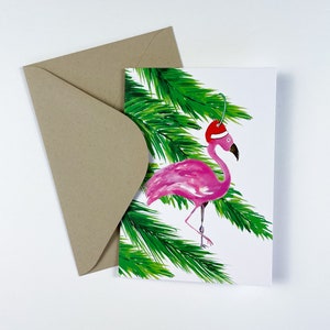 Flamingo Ornament Weihnachtskarte, einzeln, 5er-Box