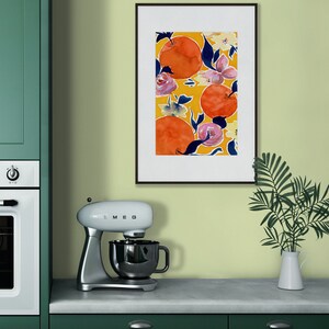 Oranges On Yellow, Orange Blossom Citrus Art Print Kitchen image 6