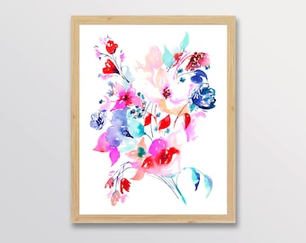 Bright Bouquet Floral Watercolor Art Print