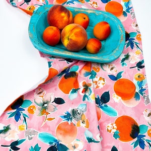 Pink Apricot Tea Towel Hostess Gift