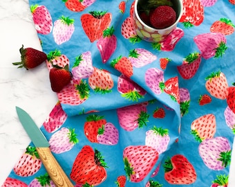 Painted Strawberries Tea Towel