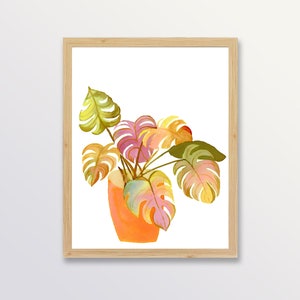 Watercolor Monstera Poster, Plant Painting Wall Art image 4