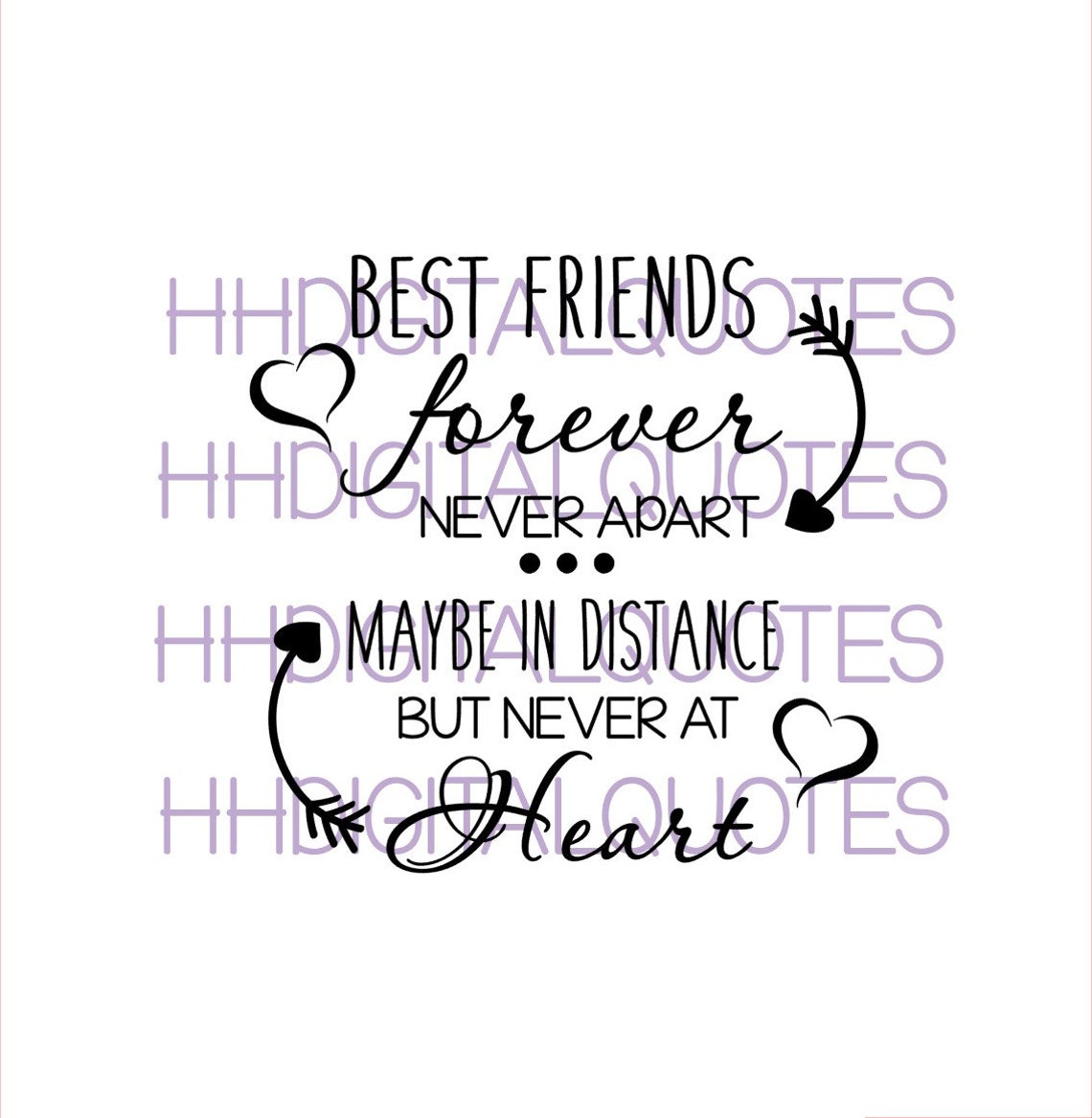 Best Friends Forever Never Apart Distance/heart.. Cutting - Etsy