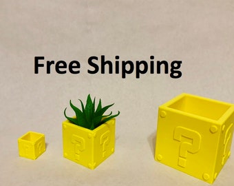 Mario Block PLA Planter | Mario Kart Pencil Holder