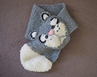 Chat Echarpe En Tricot Etsy Chat Echarpe En Tricot Etsy