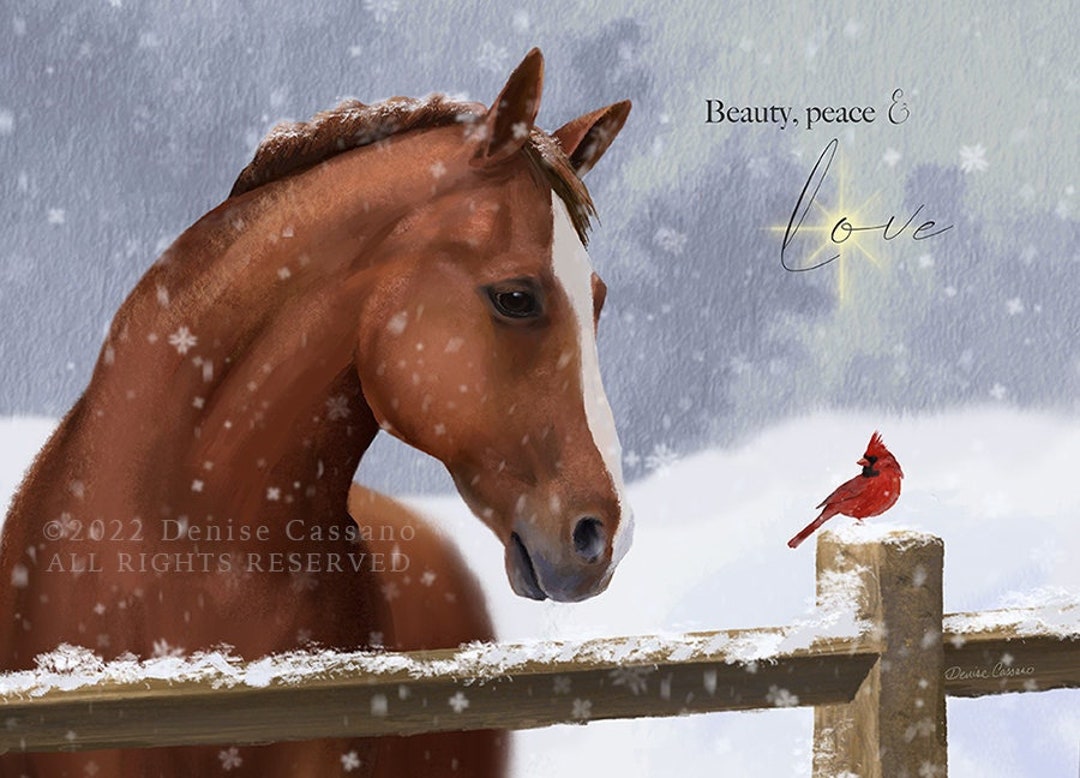 Horse Art Holiday Card Boxed Set, Equine Art, Horse Christmas Card, Horse New Year's Card, Horse 