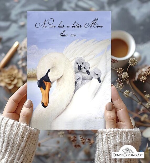 Swan Mom Art Card Swan Mom Art Card