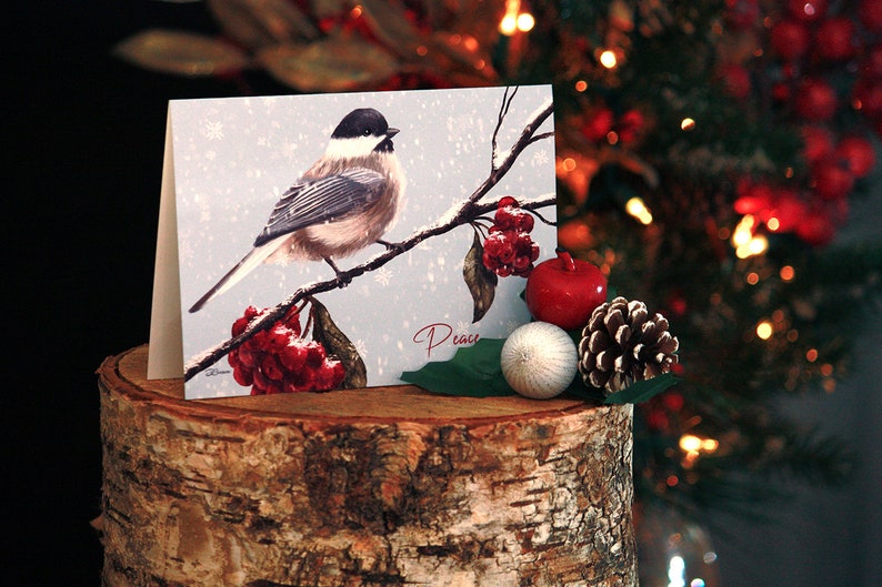 Bird Christmas/Holiday Boxed Greeting Cards Bluebird image 4