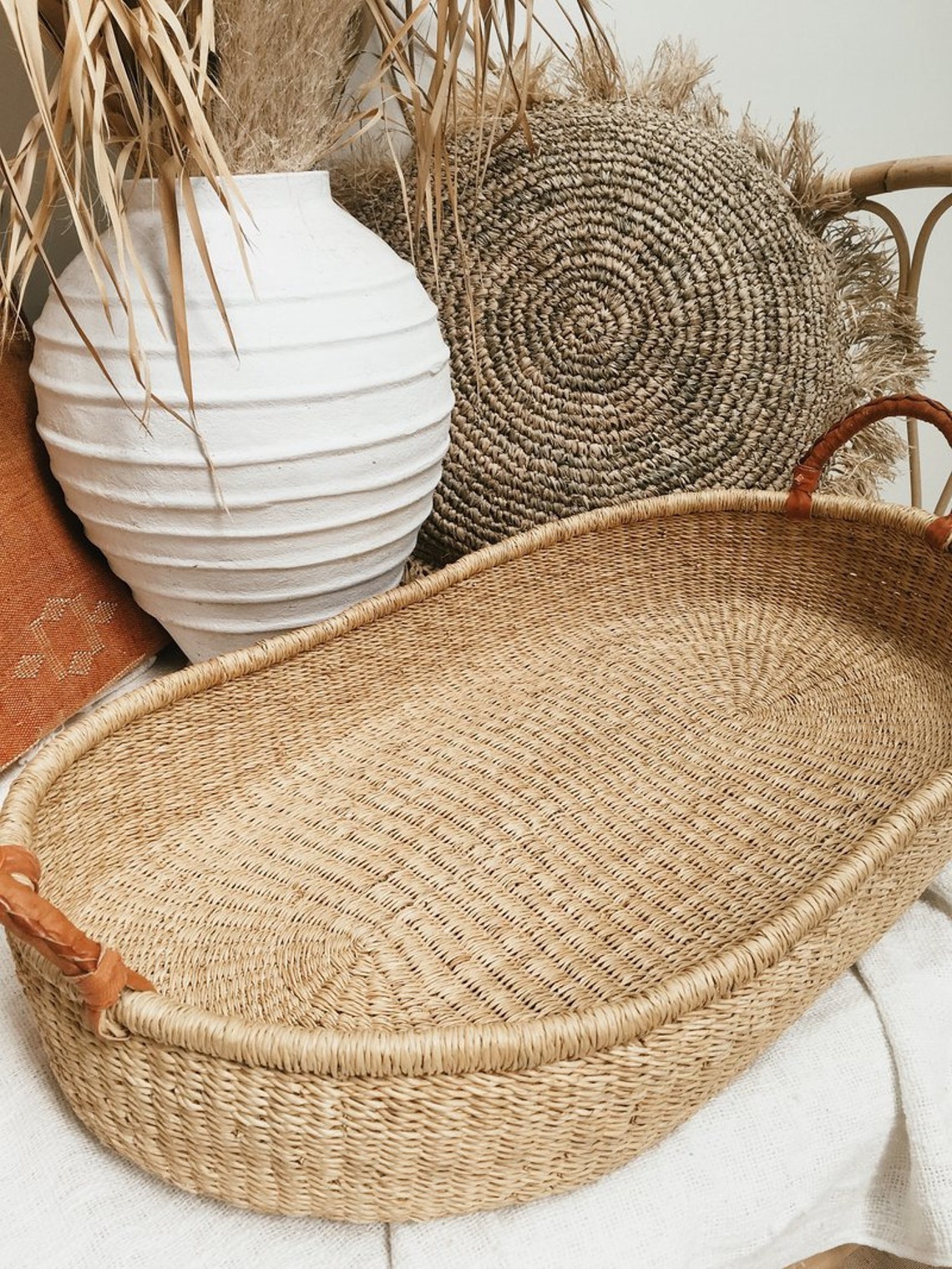 Baby Changing Table Basket With Pad Diaper Changing Moses Etsy