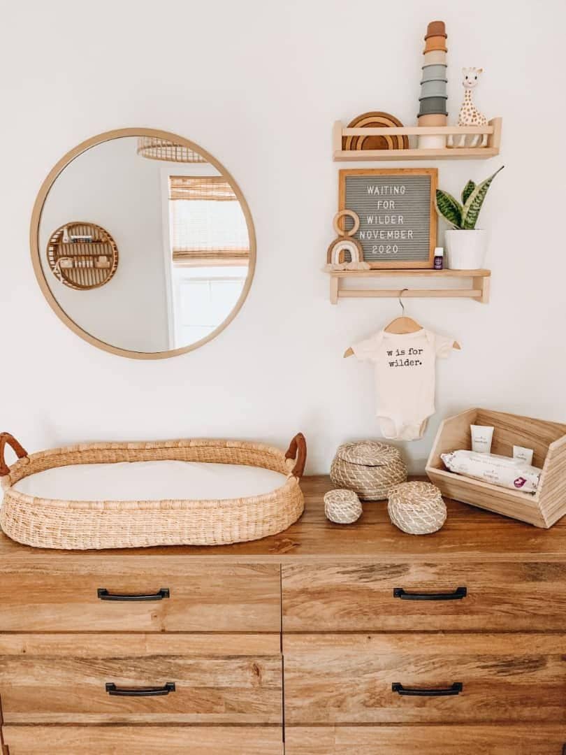 baby changing table basket