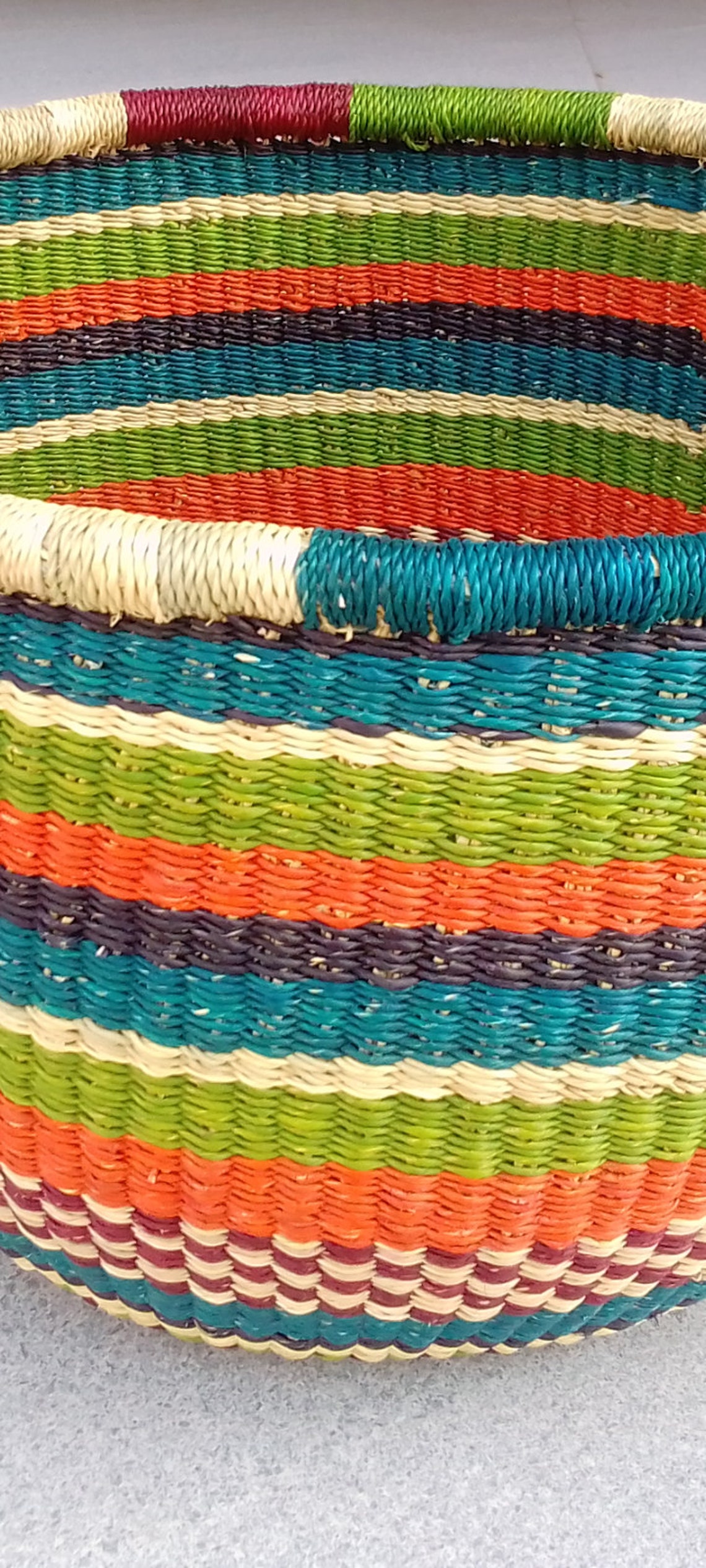 Large Bolga Market Basket Bolga Market Basket Hand Woven Etsy